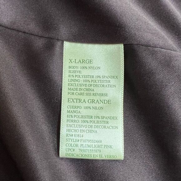 Tangerine Womens Plum Purple Full Zip Lightweight Windbreaker Track Jacket XL - Picture 5 of 7